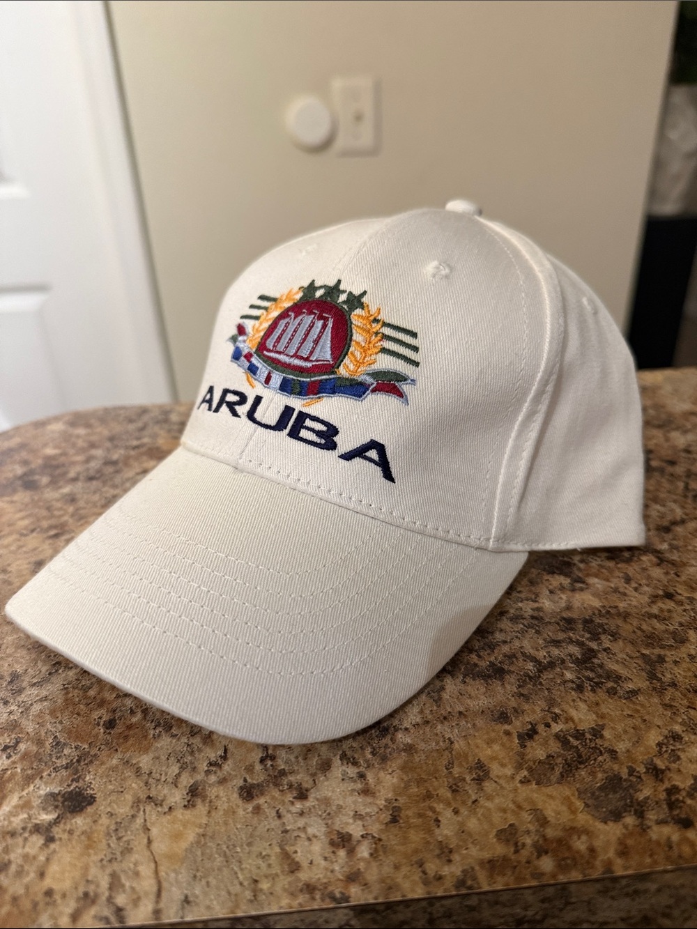 ARUBA Embroidered White Baseball Cap